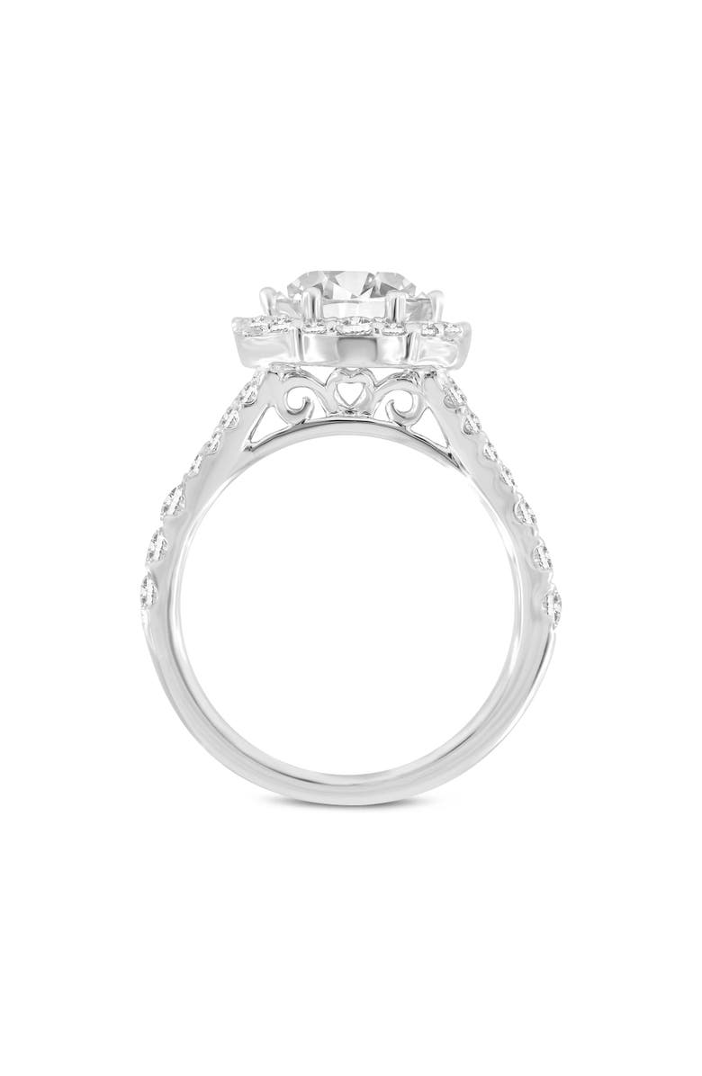 LuvMyJewelry Celine 14K White Gold Round Cut Lab Grown Diamond Halo Engagement Ring - 2.9 Ct, Alternate, color, 14K White Gold