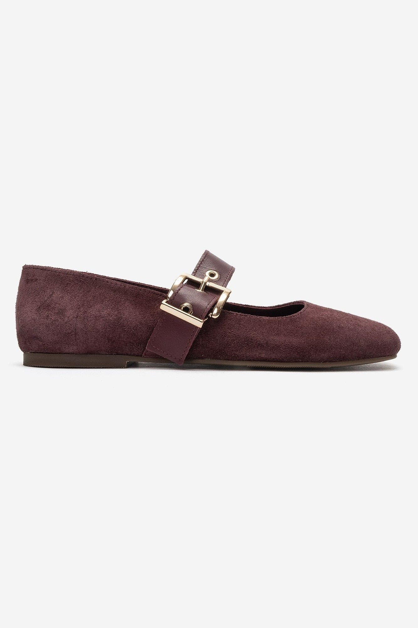 Jonas Leather Ballet Flat, Alternate, color, Plum Suede