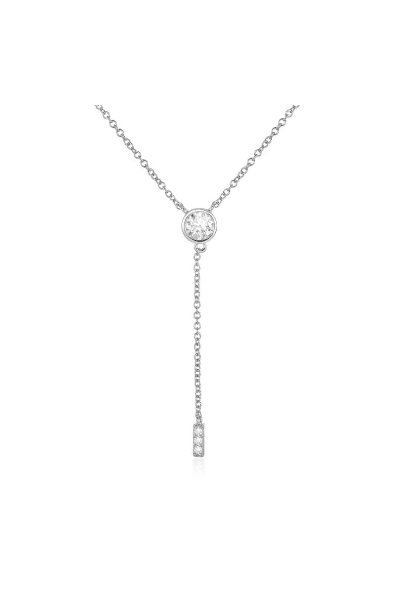 Untamed Petals Pilar Crystal Drop Pendant, Main, color, Silver