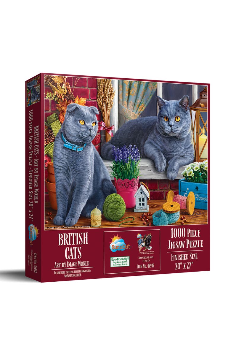 Sunsout British Cats 1000 piece Jigsaw Puzzle for Adults, Main, color, Multicolor