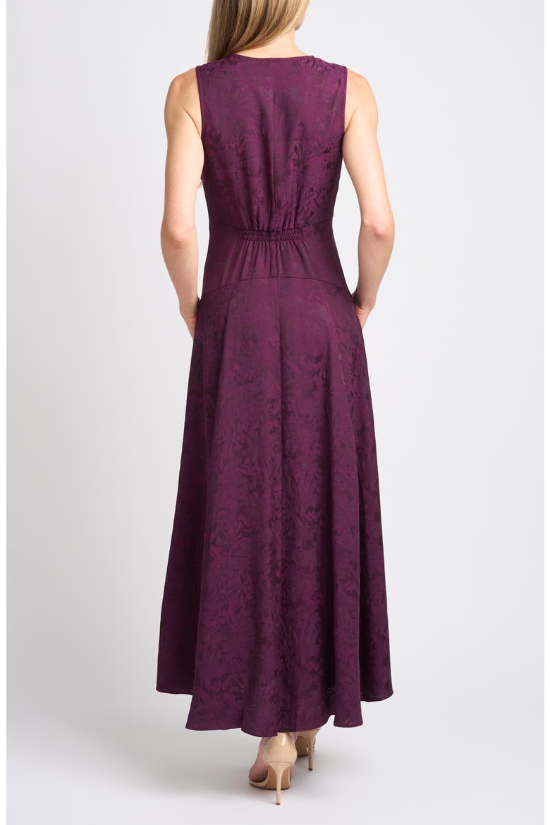 Front Knot Jacquard Maxi Dress, Alternate, color, WINTER BLOOM