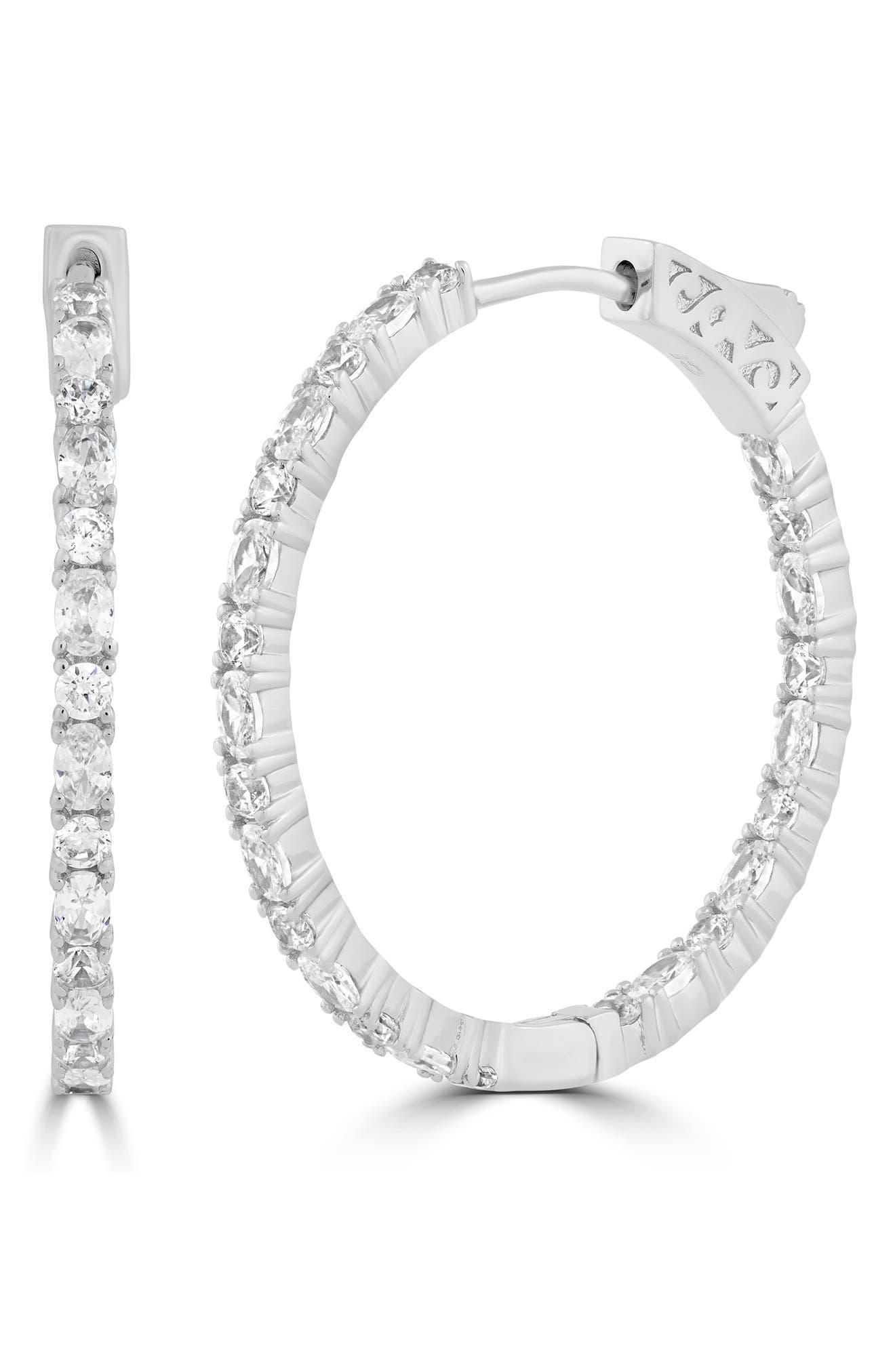 Cubic Zirconia Hoop Earrings