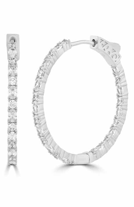 Cubic Zirconia Hoop Earrings