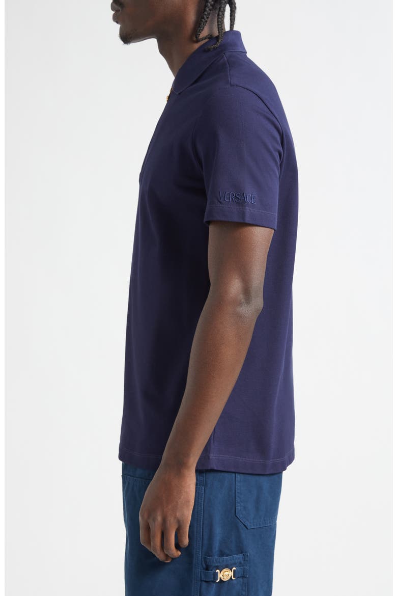Half Zip Cotton Piqué Polo, Alternate, color, NAVY BLUE