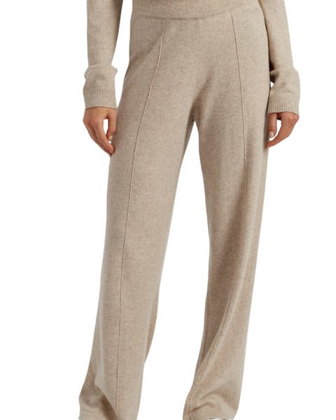 Wool Cashmere Wide Leg Track Pants