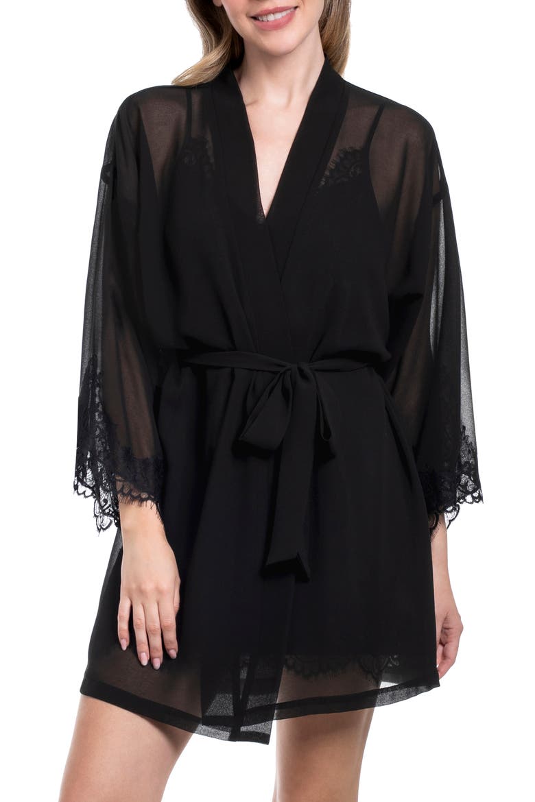 Britney Chiffon Wrap Robe, Main, color, BLACK