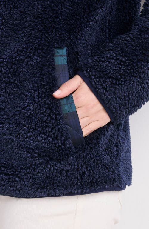 Vineyard Vines Quilted High Pile Fleece Jacket In Blue