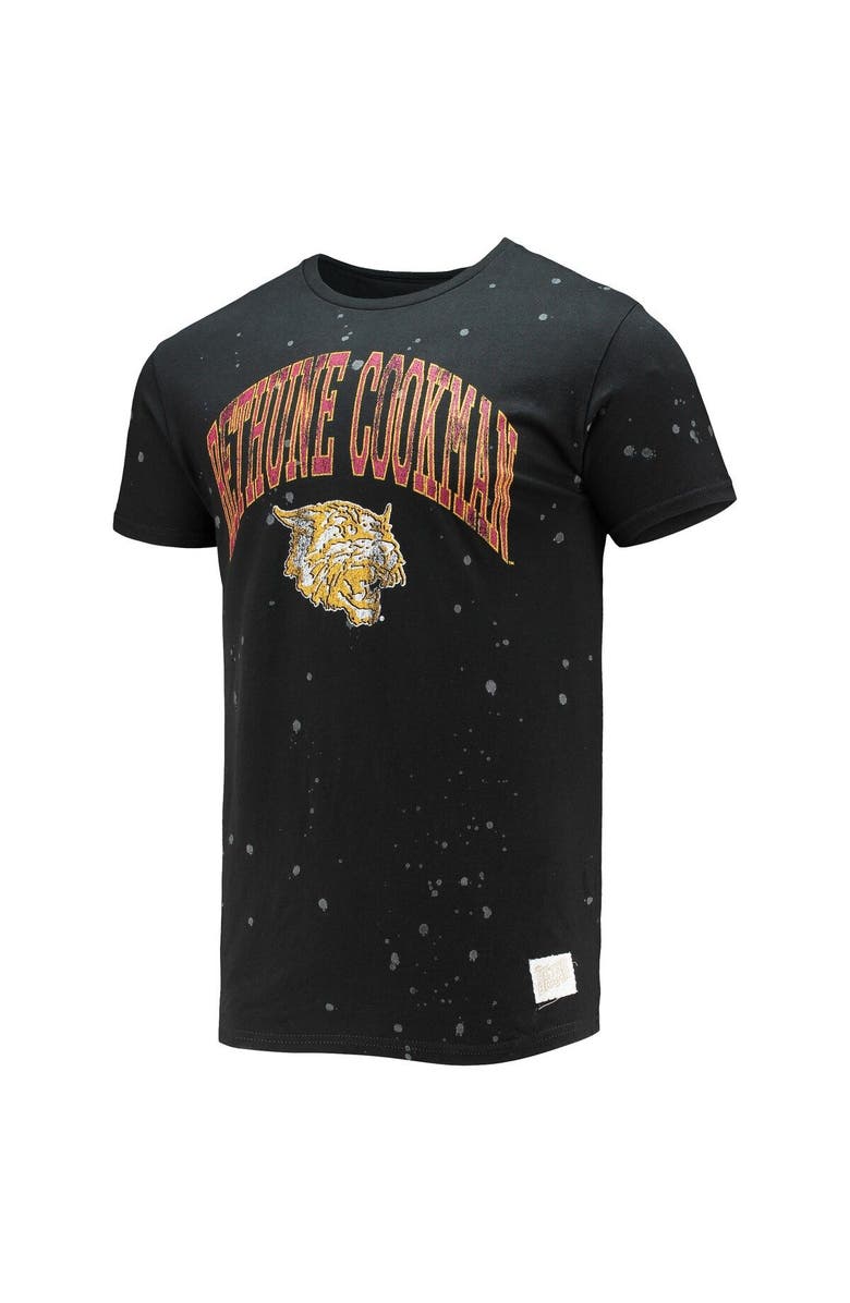 Retro Brand Men's Original Retro Brand Black Bethune-Cookman Wildcats Bleach Splatter T-Shirt, Alternate, color, Black