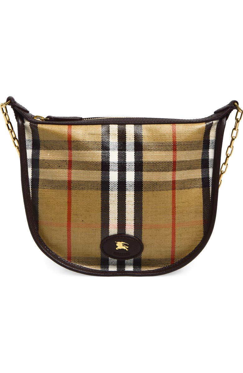 Burberry Coated Canvas Shoulder Bag, Main, color, Sand