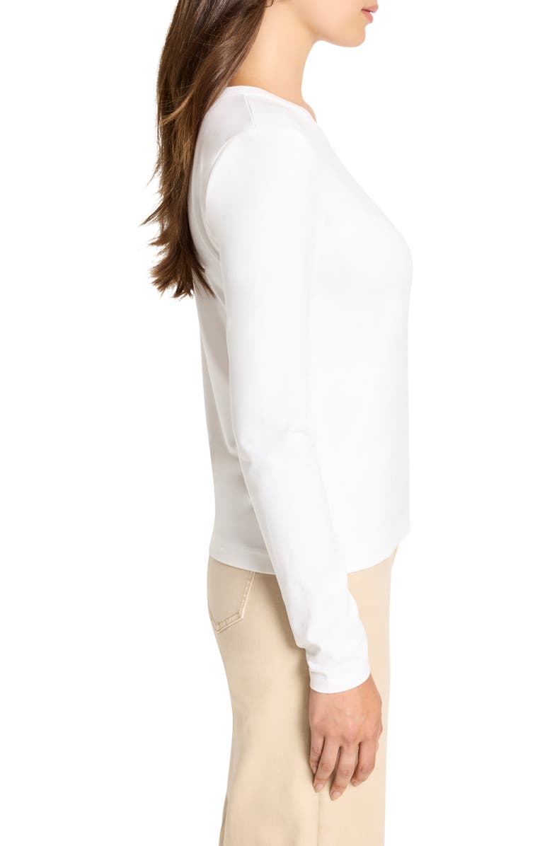 NIC+ZOE Perfect Knit Long Sleeve Top, Alternate, color, Paper White