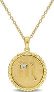 DELMAR Zodiac Created White Sapphire Pendant Necklace