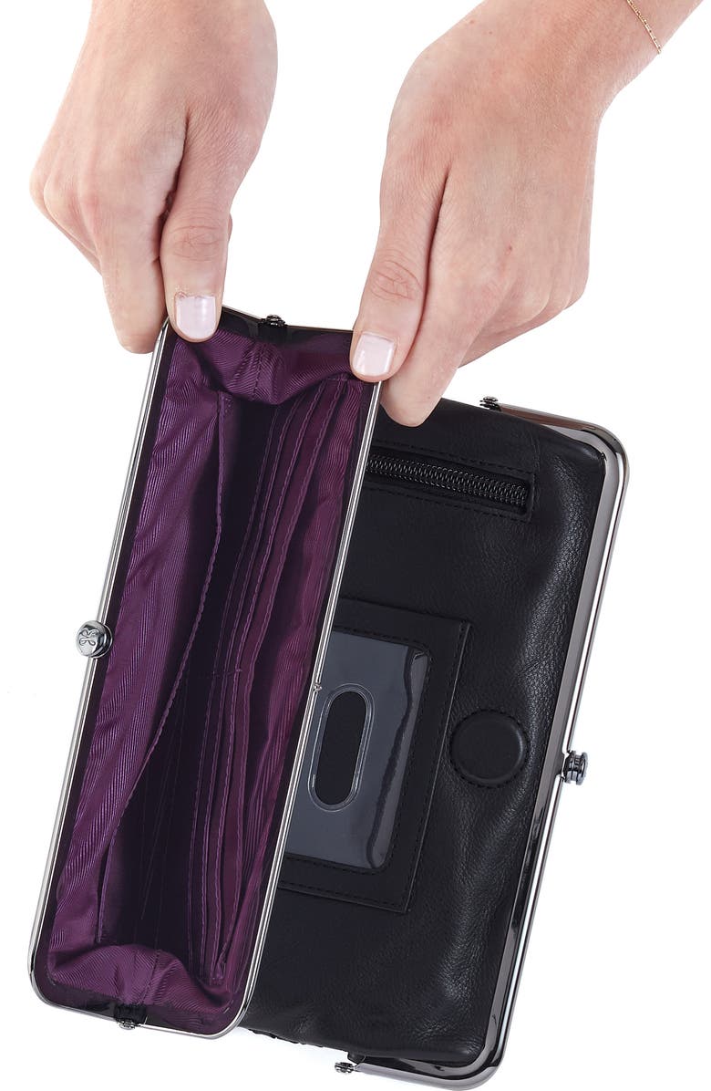 HOBO Lauren Leather Double Frame Clutch, Alternate, color,