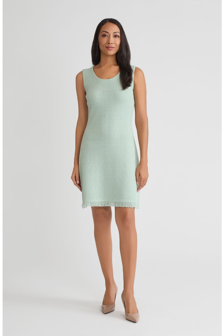Tonal Fringe Trim Knit Sheath Dress, Main, color, Fresh Mint
