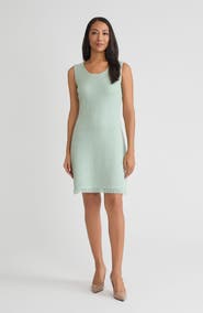 Misook Tonal Fringe Trim Knit Sheath Dress