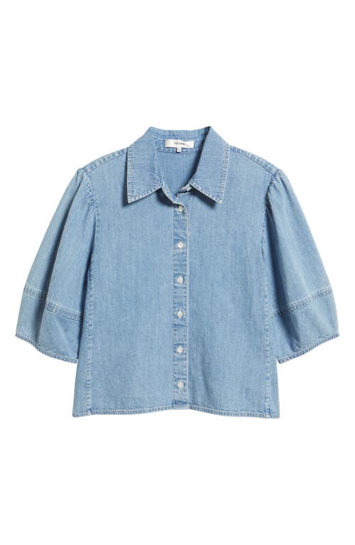 Frame Womens Aphrodite The Lantern Denim Blouse In Blue