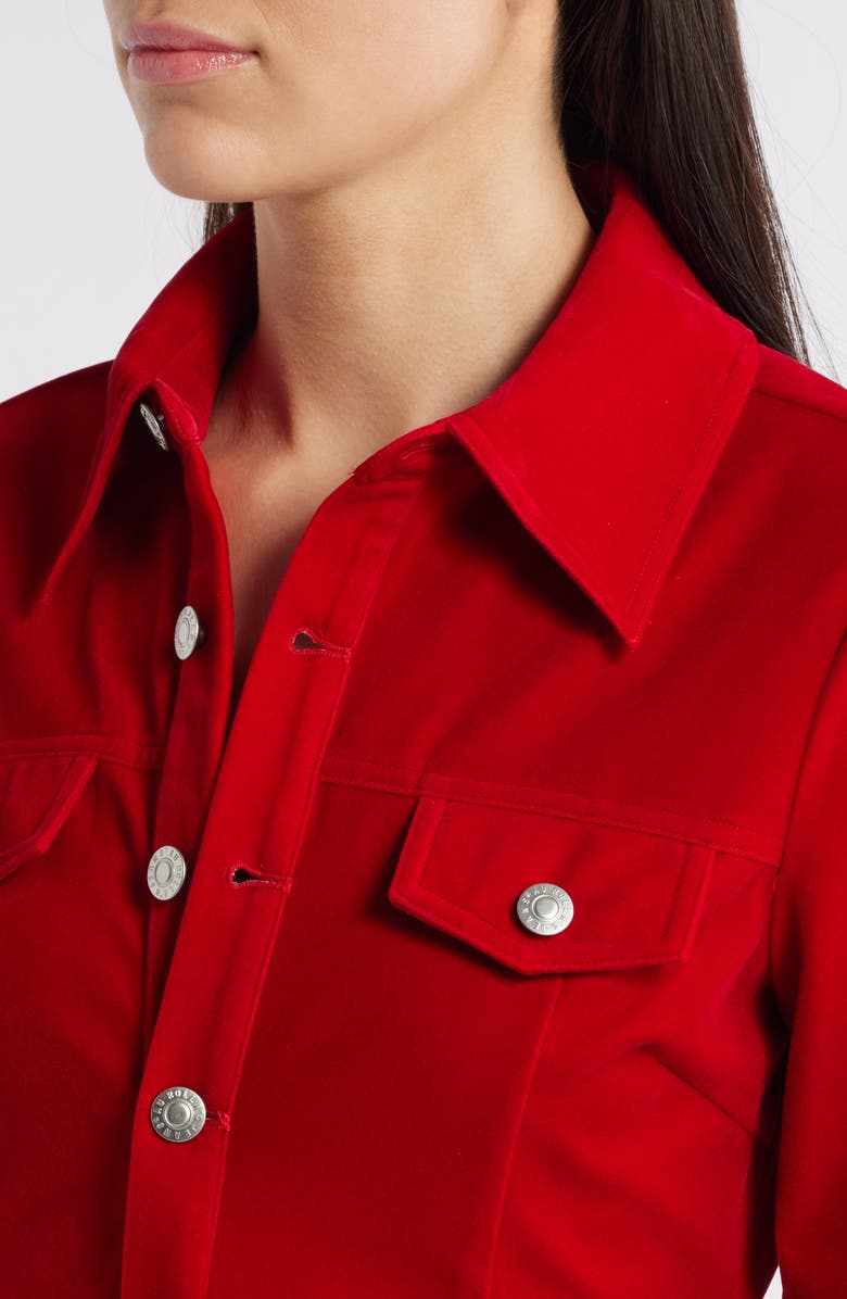 Rolla’s Morgan Velvet Shirtdress, Alternate, color, Ruby