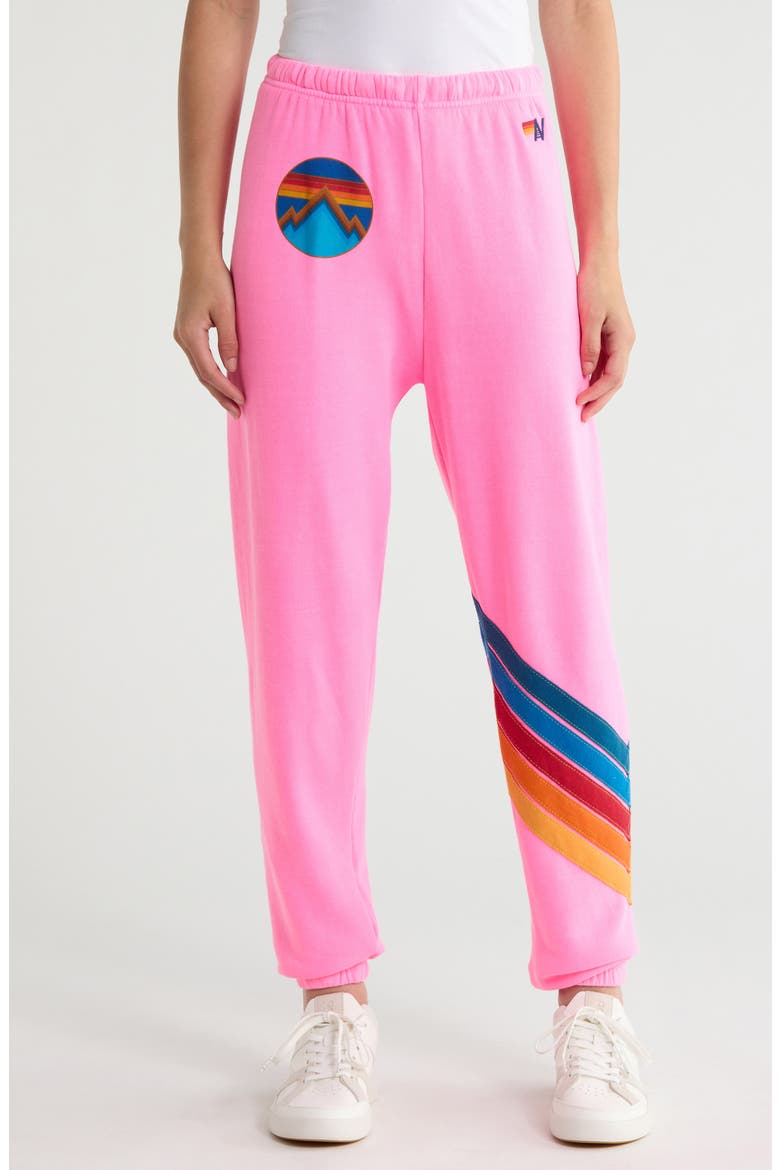 All Seasons Circle Chevron Sweatpants, Main, color, NEON PINK