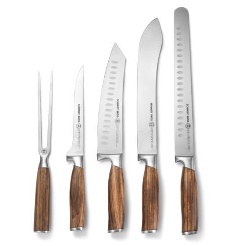 Schmidt Brothers Cutlery Zebra Wood 6-piece Bbq Knife Set In Brown