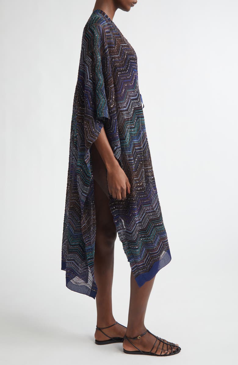 Missoni Chevron Stripe Ruana, Alternate, color, 0001 Black Multi