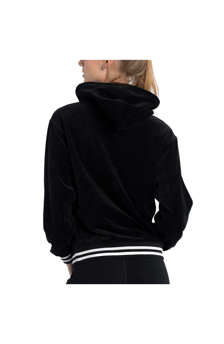 LUSSO Women's Lusso Black Chicago Bulls Nellie Oversized Velour Pullover Hoodie, Alternate, color, Black