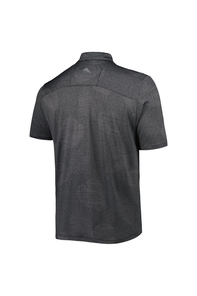Men's Tommy Bahama Charcoal Kevin Harvick Palm Coast Delray Frond IslandZone Polo, Alternate, color, Charcoal