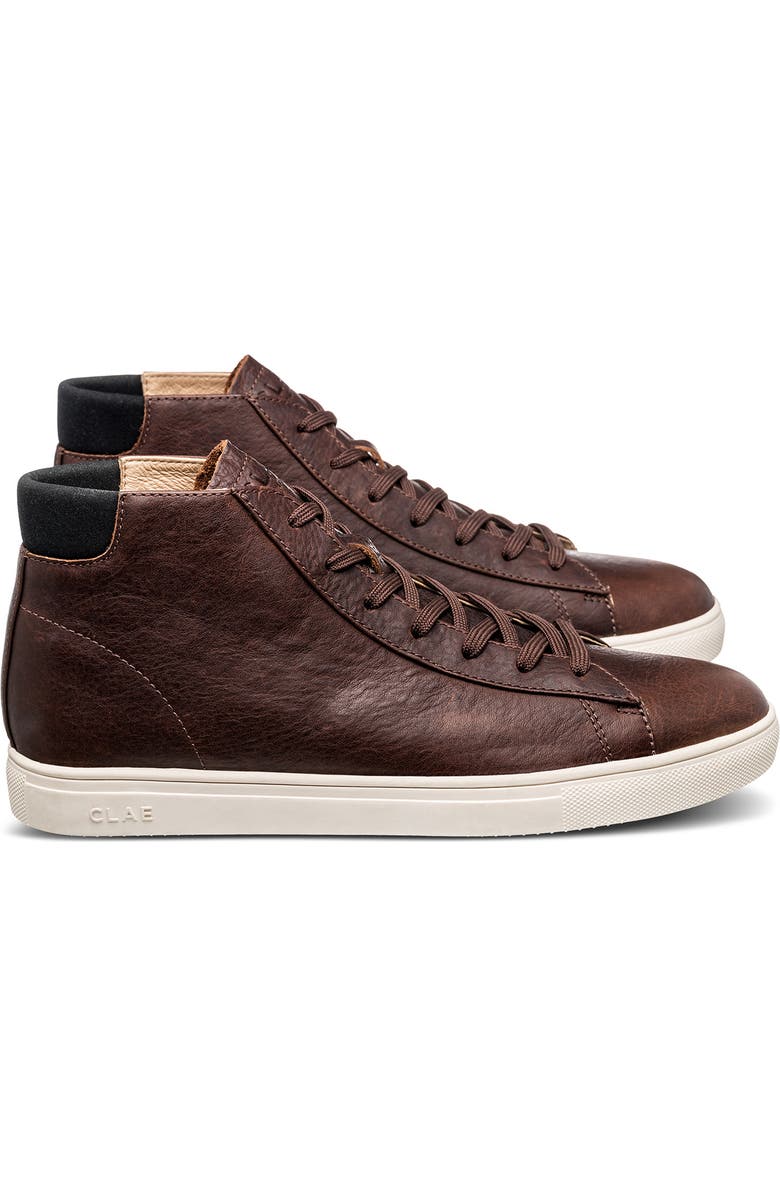 CLAE Bradley High Top Sneaker, Main, color, Cocoa Leather