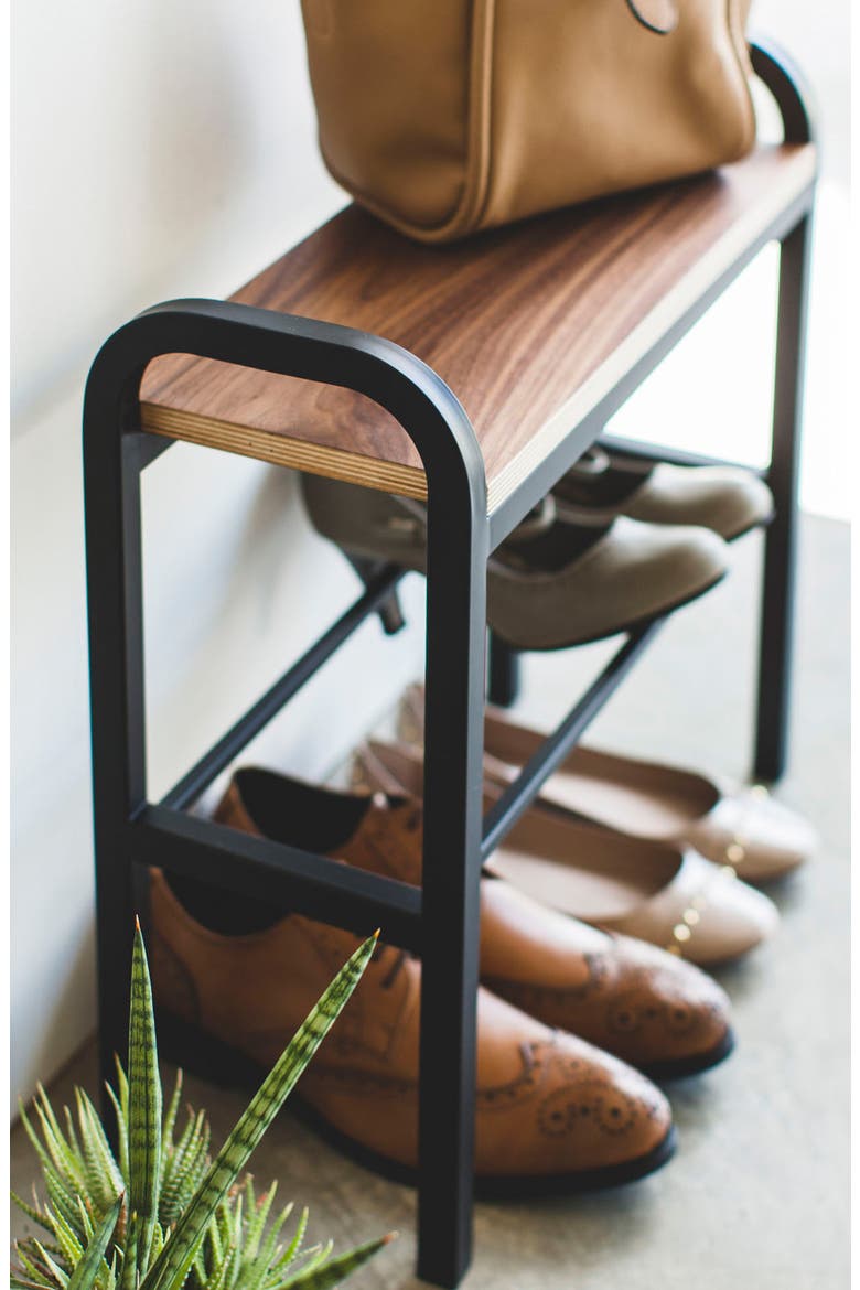 Bench Shoe Rack, Alternate, color, BLACK