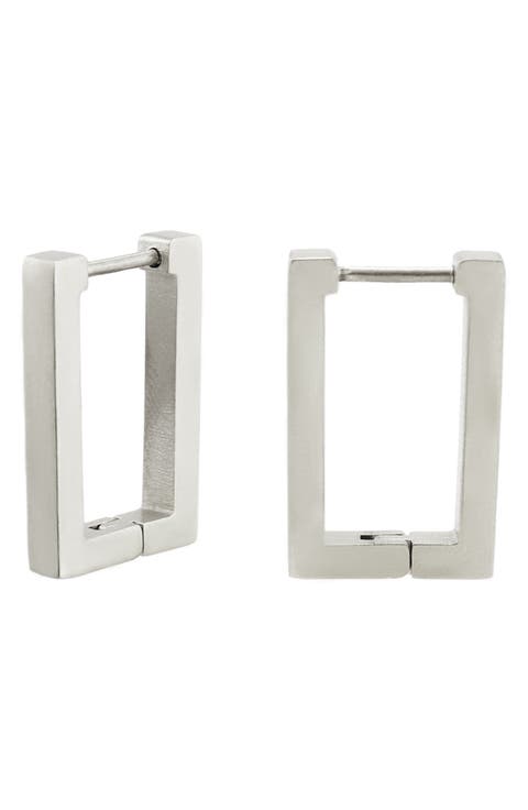 Rectangle Huggie Earrings