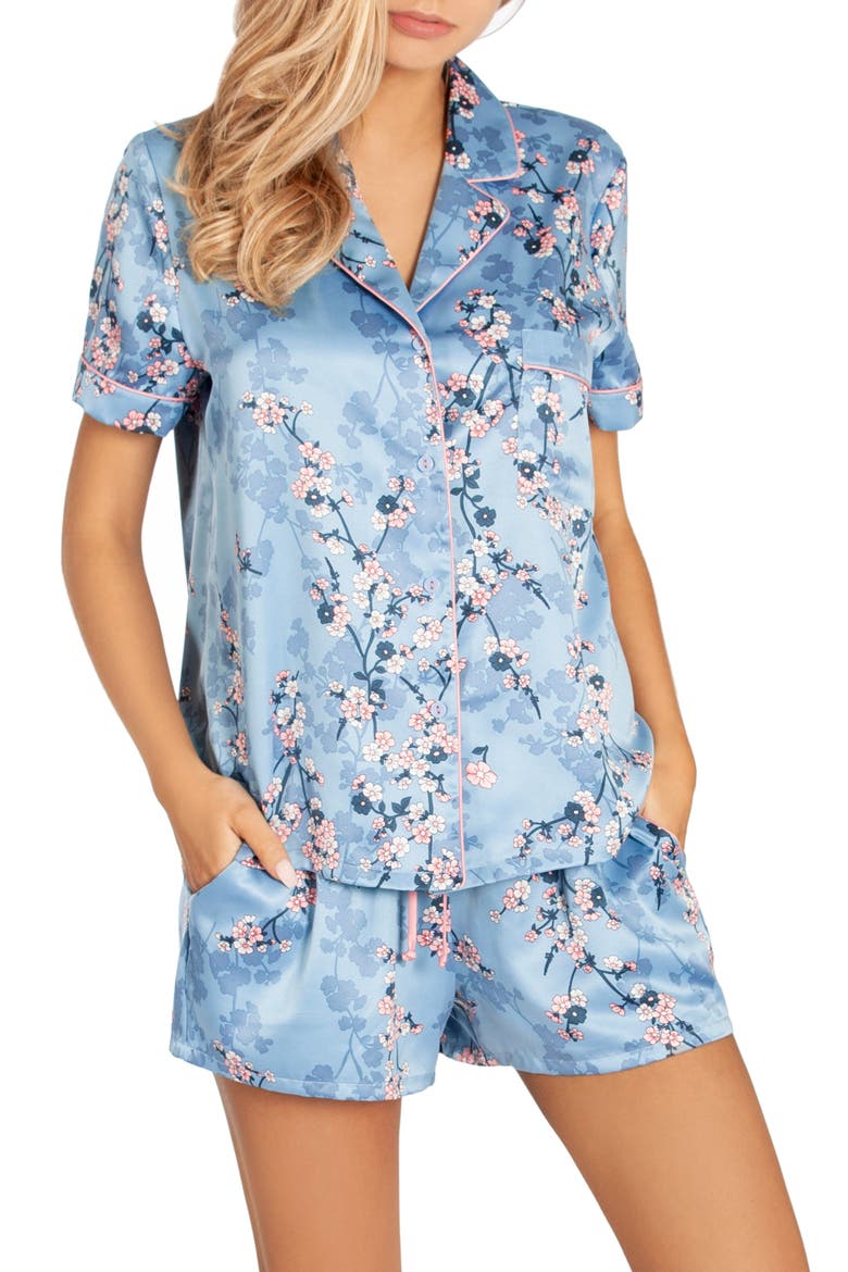 Satin Short Pajamas, Main, color, PLUM BLOSSOM