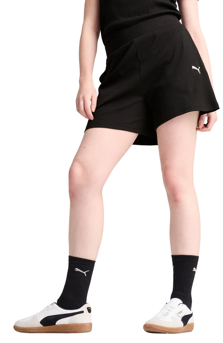 PUMA Essentials Elevated High Waist Shorts, Main, color, 
