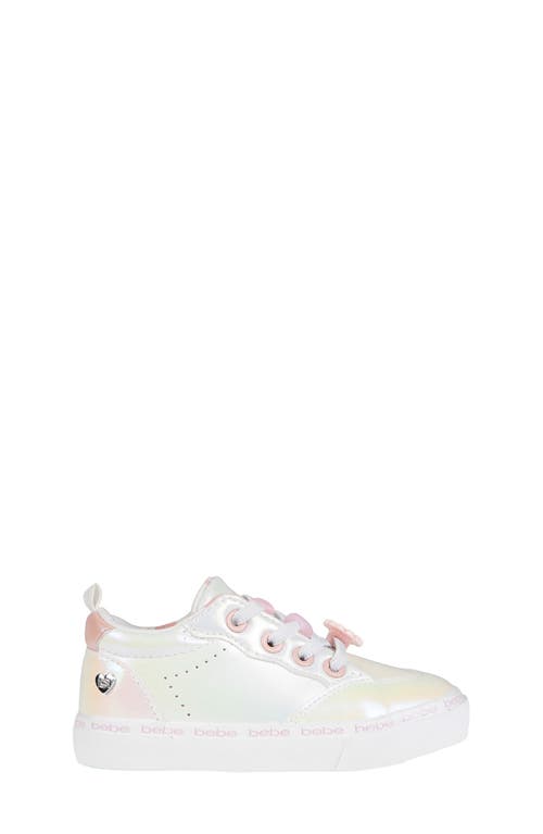 Bebe Kids' Heart Shimmer Sneaker In White