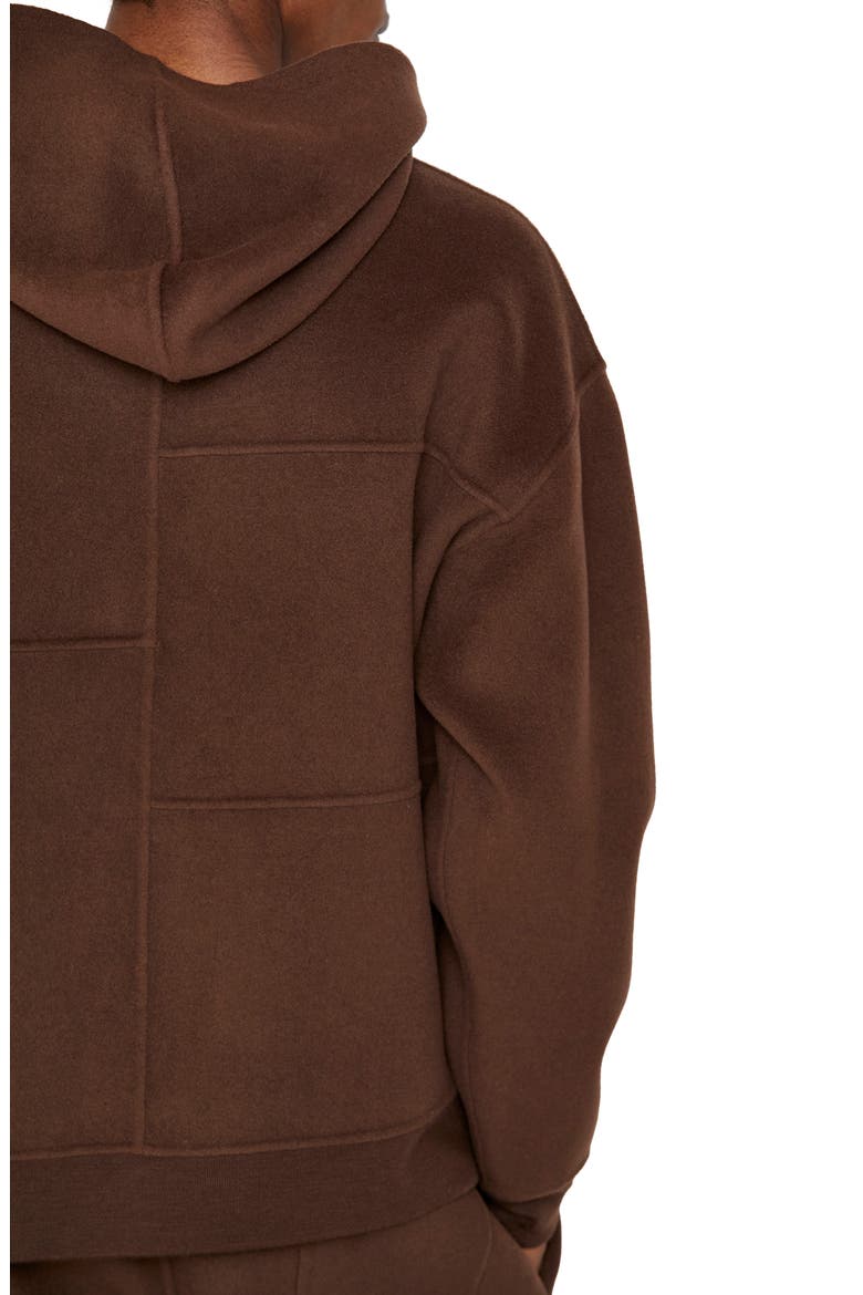 Double Face Wool Blend Hoodie, Alternate, color, WOOD