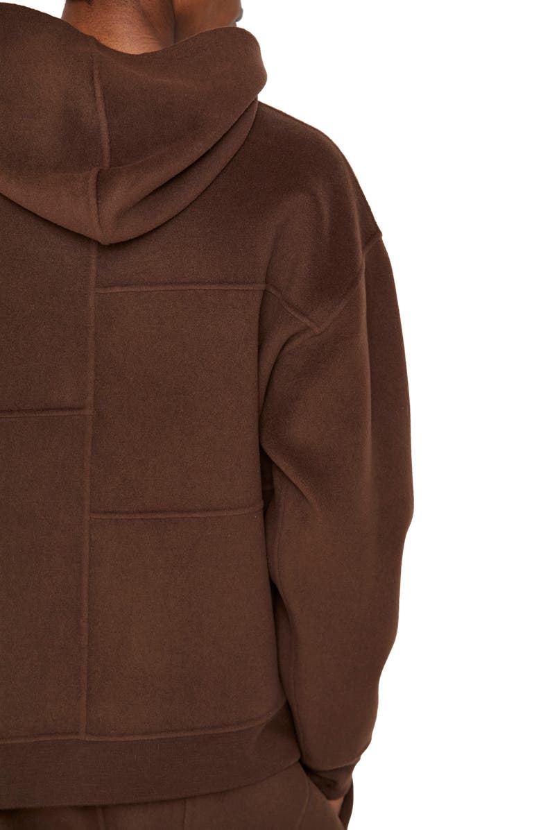 FRAME Double Face Wool Blend Hoodie, Alternate, color, Wood