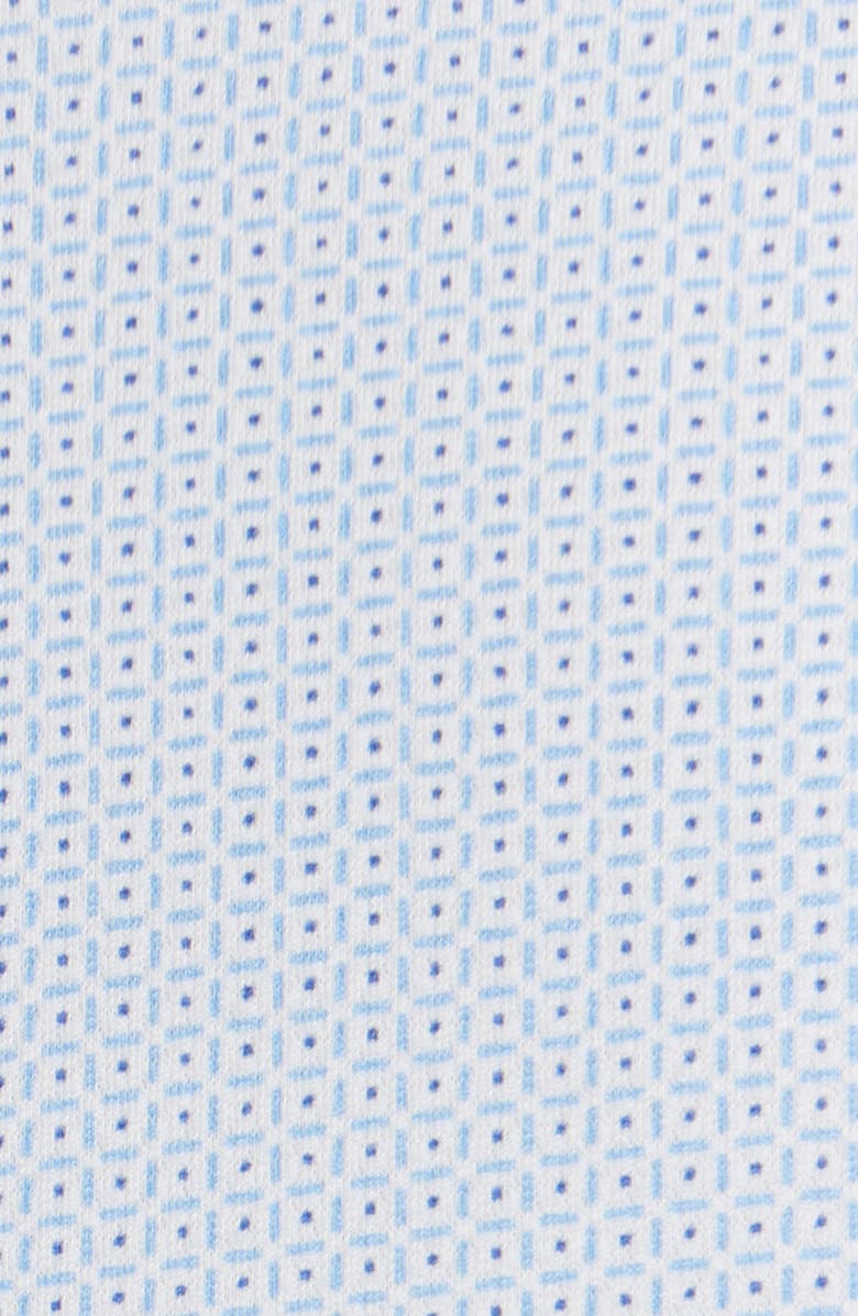 Mizzen+Main Halyard Trim Fit Short Sleeve Performance Button-Up Shirt, Alternate, color, White Grid Dot