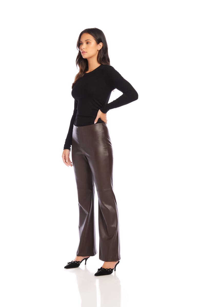 FIFTEEN TWENTY Finley High Waist Faux Leather Bootcut Pants, Alternate, color, Brown
