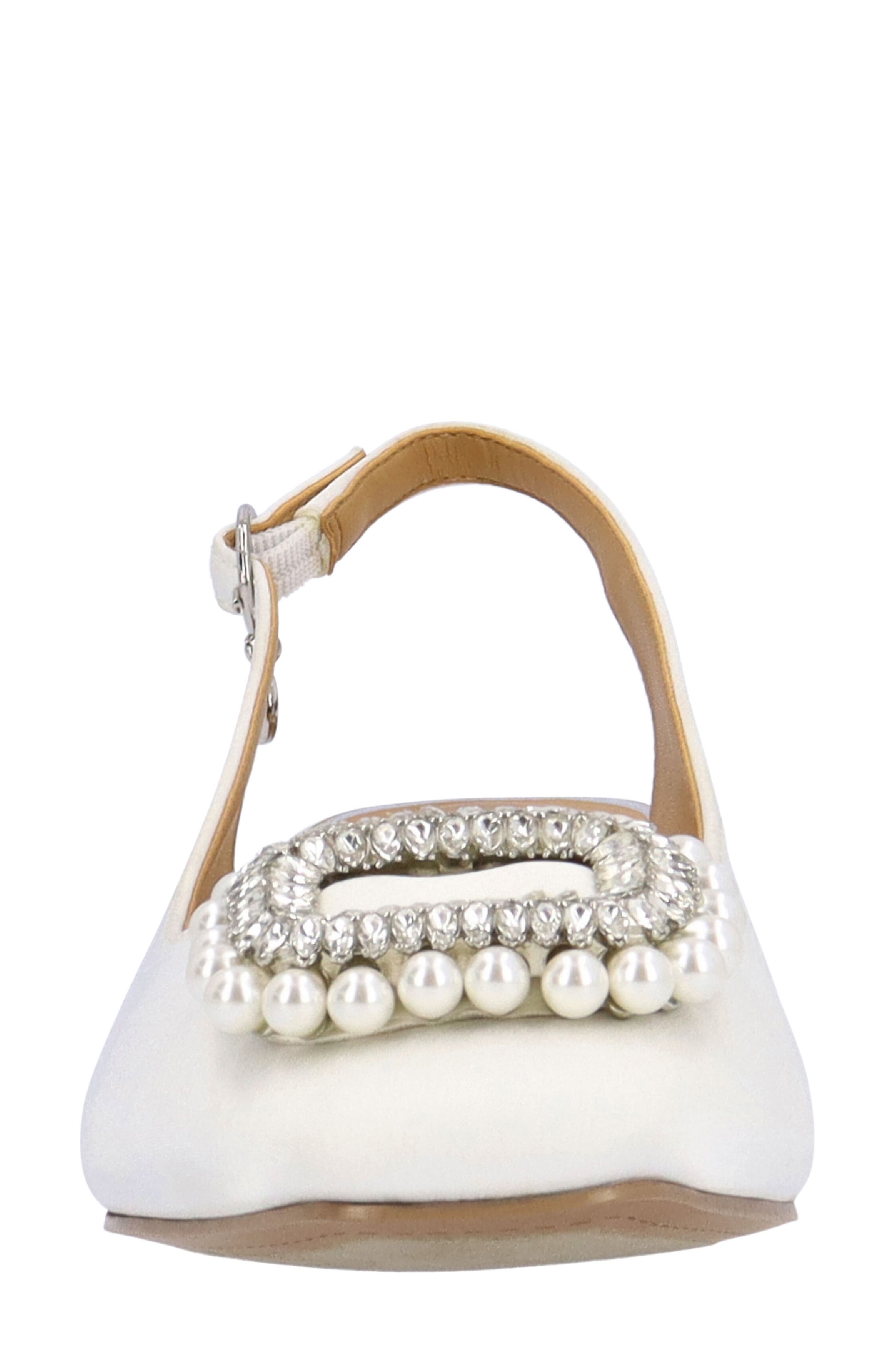 Eudora Embellished Slingback Pump, Alternate, color, WHITE