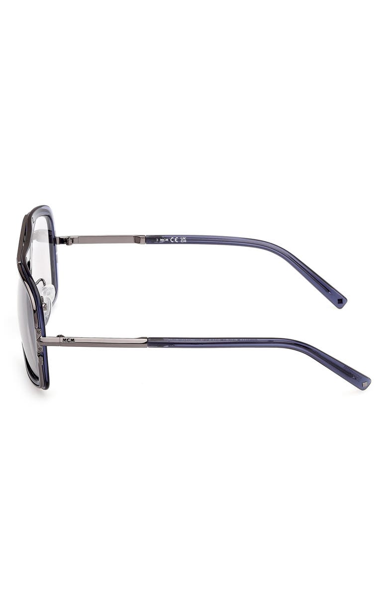 MCM 57mm Navigator Sunglasses, Alternate, color, Shiny Blue / Smoke