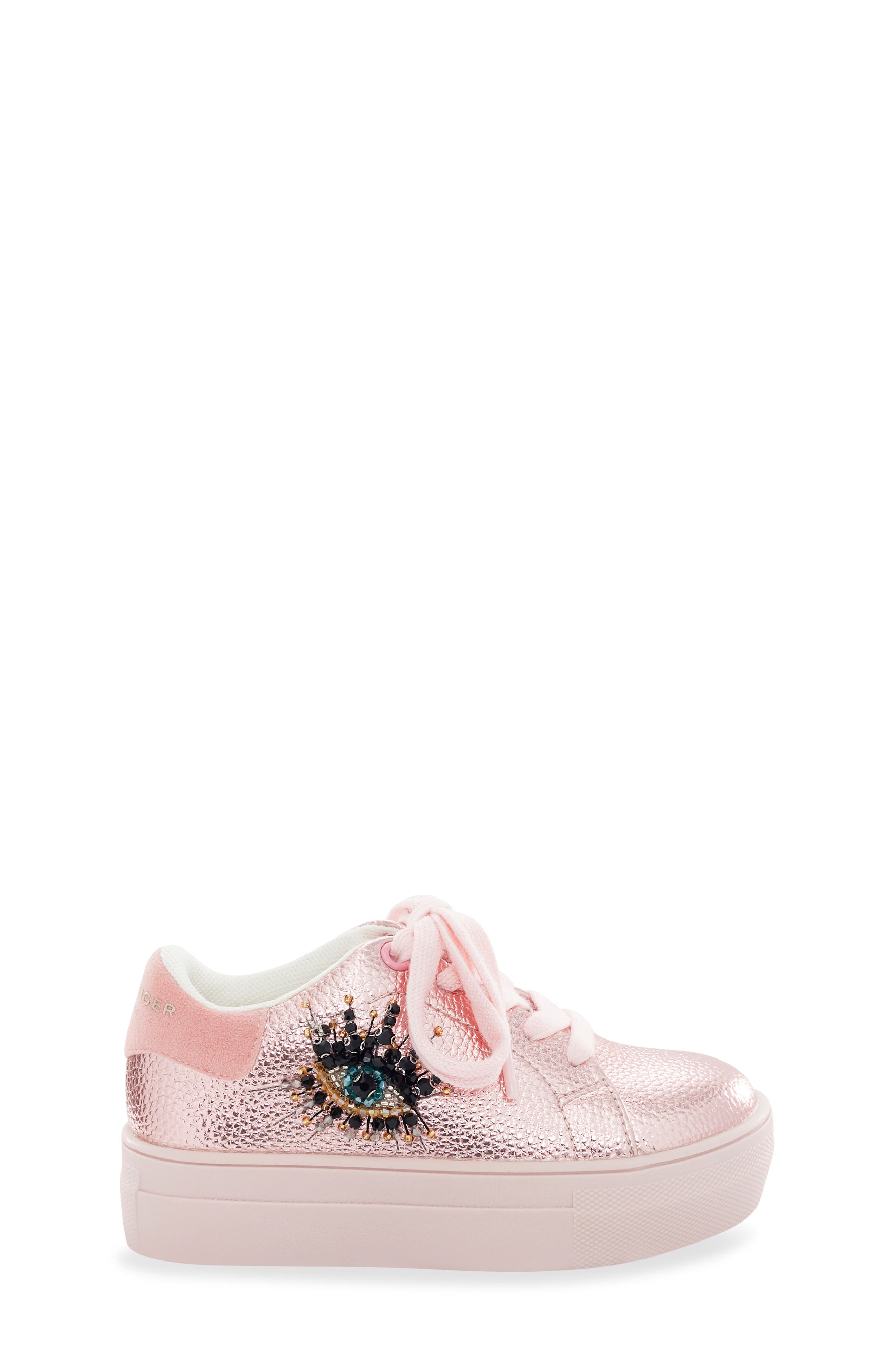 Kurt Geiger London Kids' Mini Laney Eye Platform Sneaker, Alternate, color, Pink