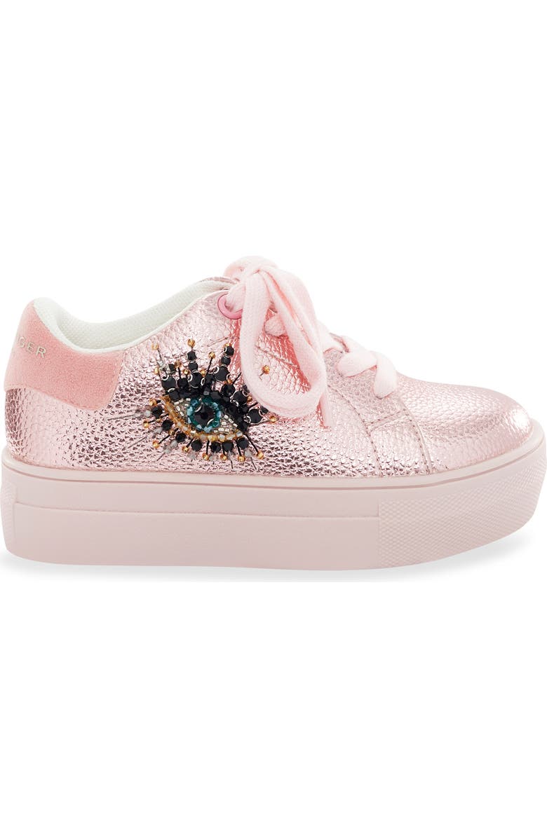 Kurt Geiger London Kids' Mini Laney Eye Platform Sneaker, Alternate, color, Pink