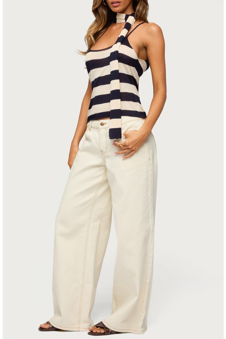 Stripe Knit Tank & Scarf, Alternate, color, NAVY-AND-CREAM
