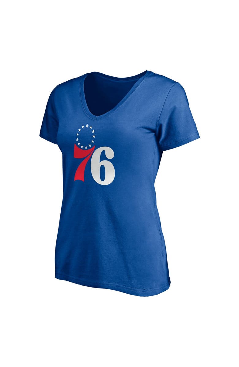 FANATICS Women's Fanatics Branded Ben Simmons Royal Philadelphia 76ers Playmaker Logo Name & Number V-Neck T-Shirt, Alternate, color,