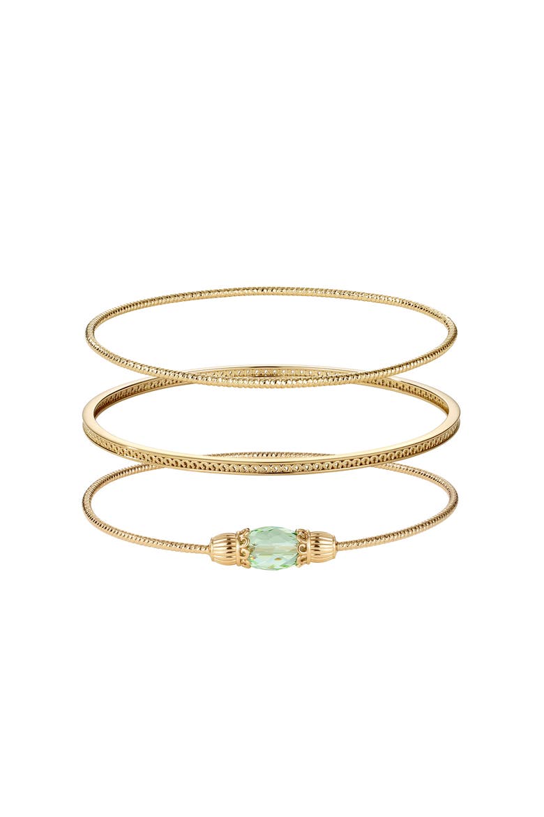 Nut Fairy Bracelets Set, Main, color, Green & Gold