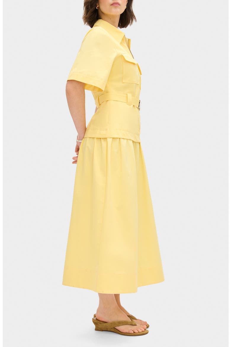 Pearl Short Sleeve Organic Cotton Midi Dress, Alternate, color, YELLOW