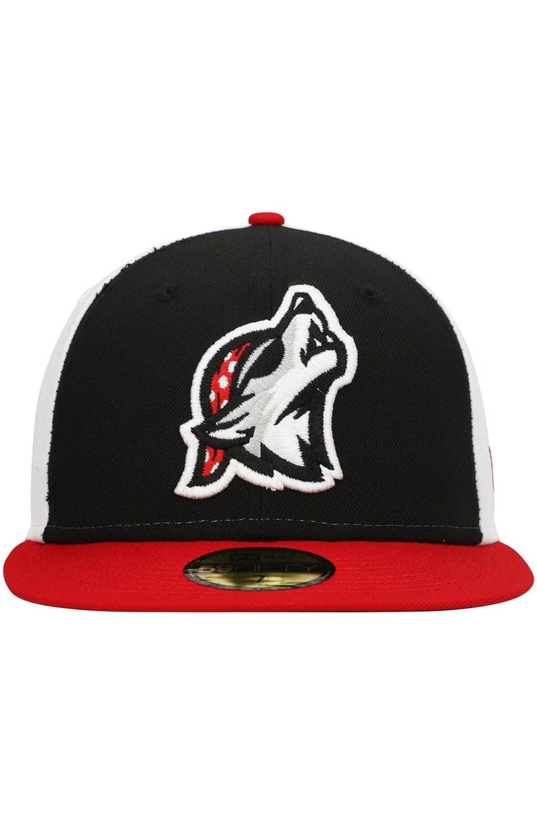 New Era Men's New Era Black Erie SeaWolves Authentic Collection Team Alternate 59FIFTY Fitted Hat, Alternate, color, 