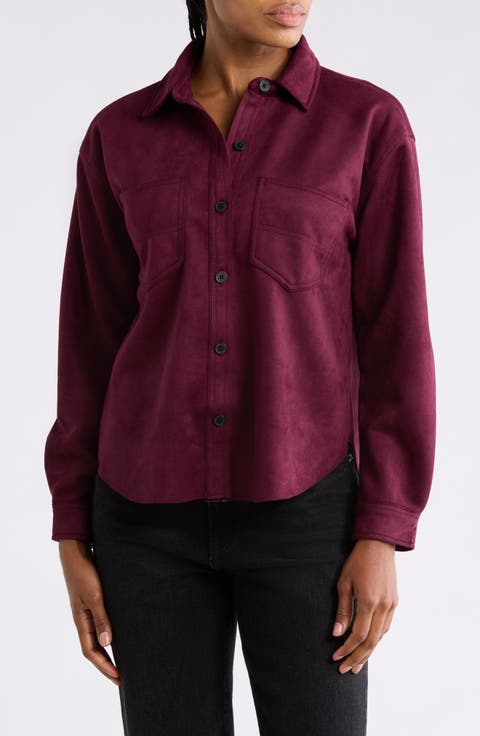 Faux Suede Shirtjacket