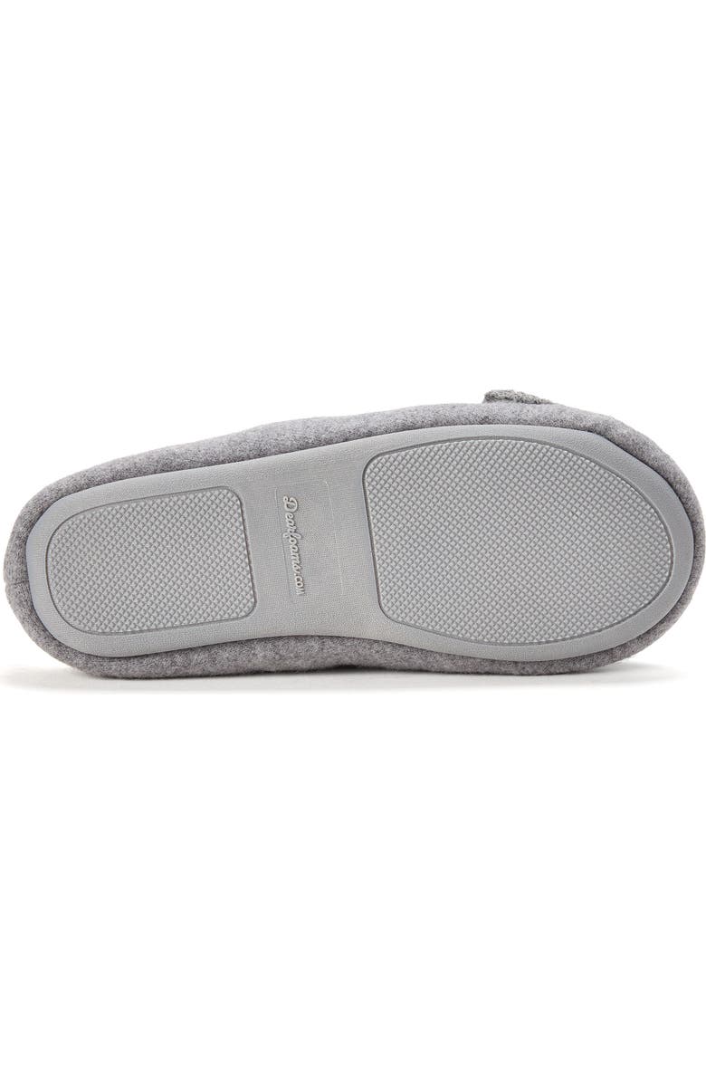 DEARFOAMS Josie Knit Clog Slipper with Bow, Alternate, color, Light Heather Grey