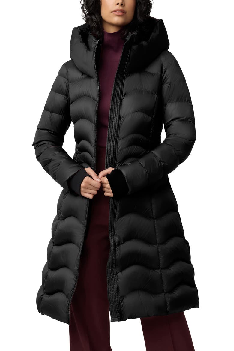 Lita Water Repellent 700 Fill Power Down Hooded Puffer Jacket, Main, color, BLACK