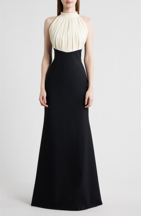 Warda Pleated Trumpet Gown