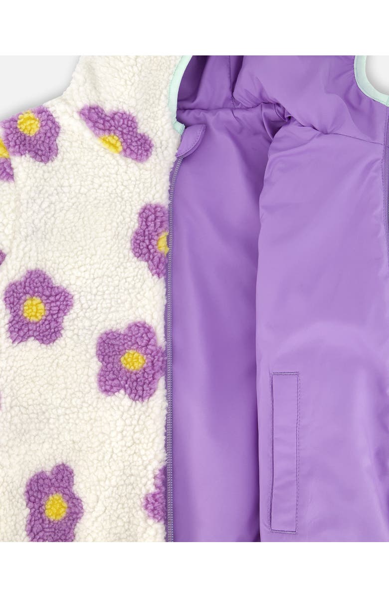 Deux par Deux Reversible Mid-Season Jacket Flower, Alternate, color, Lavender