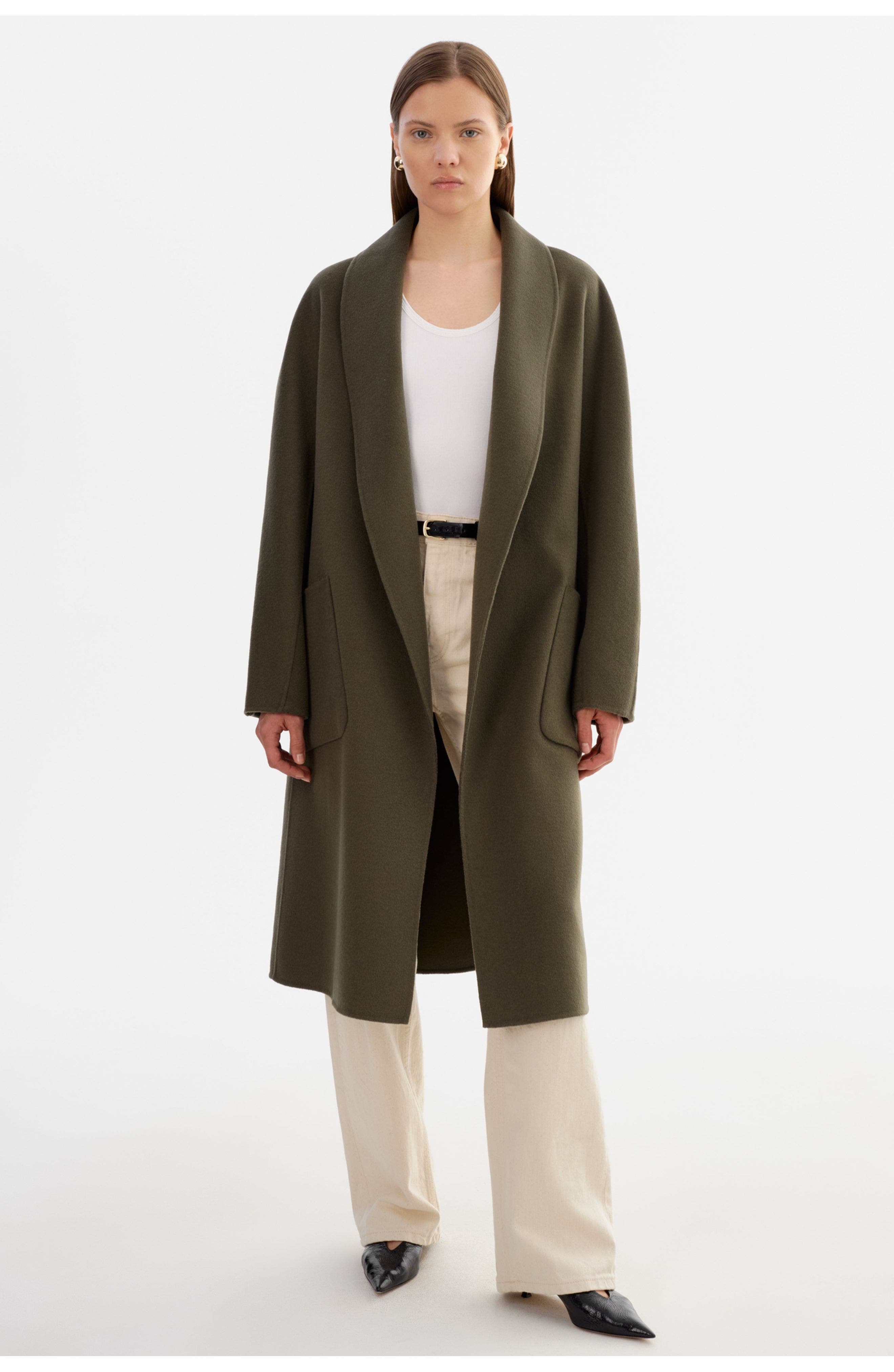Thara | Shawl Collar Wool Coat - image 5